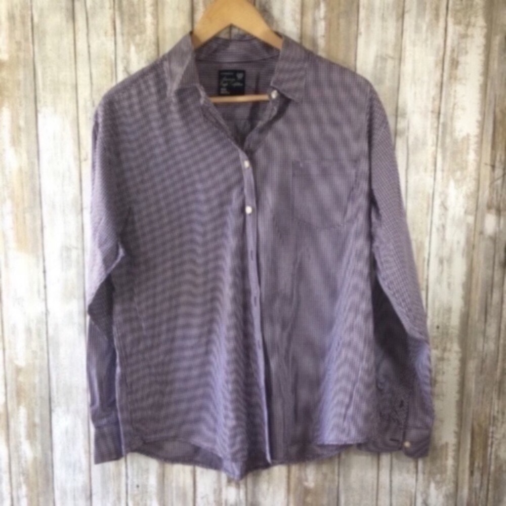 American Eagle Purple Boyfriend Fit Button Down